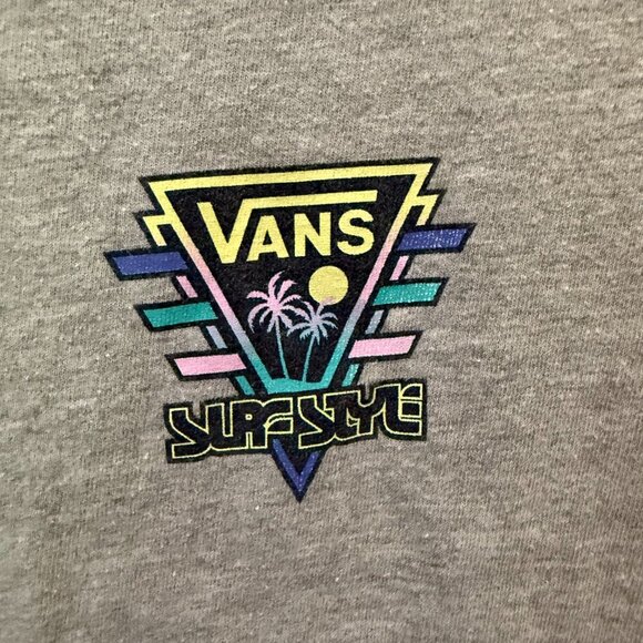 Vans Surf Style Graphic T-Shirt Gray Medium - Picture 2 of 4